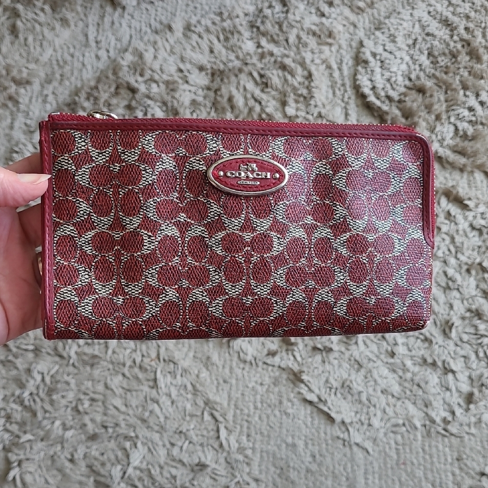 Coach Burgundy Women's Wallet Wristlet